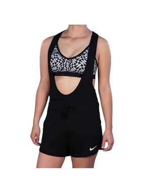 Nike Prep Romper Size Small Terry Cotton Sport Pockets Drawstring Athleisure Gym